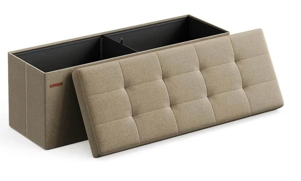 NEW SONGMICS Folding Storage Ottoman Bench - Camel Brown image indicator(3)