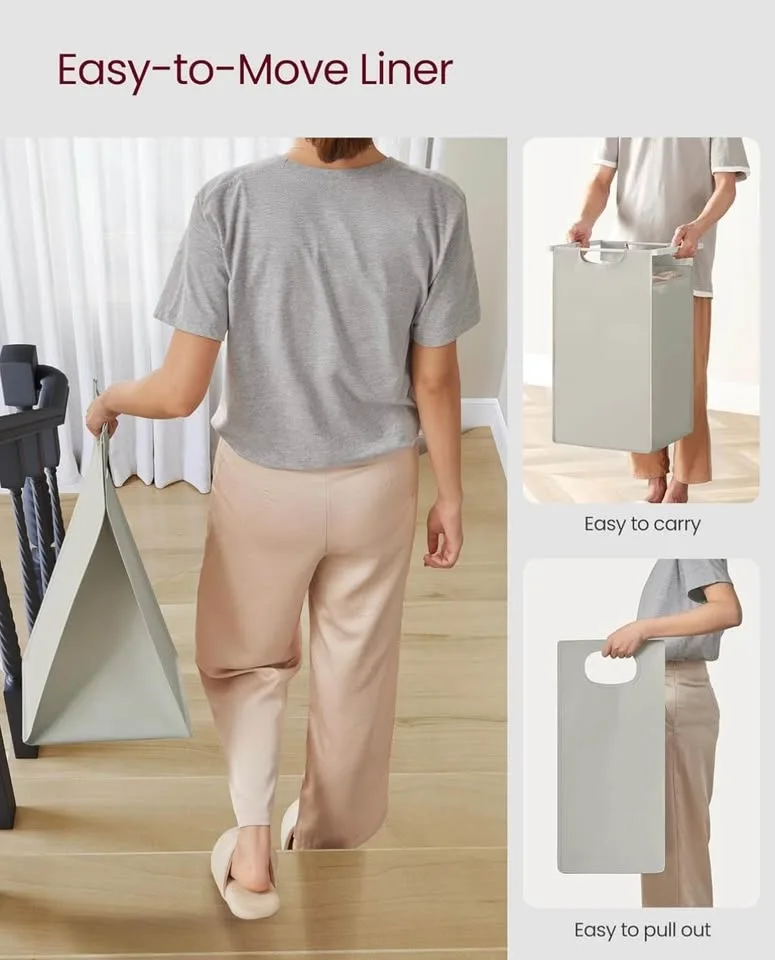 VASAGLE Laundry Hamper – 3-Bag Laundry Sorter - New image indicator(6)