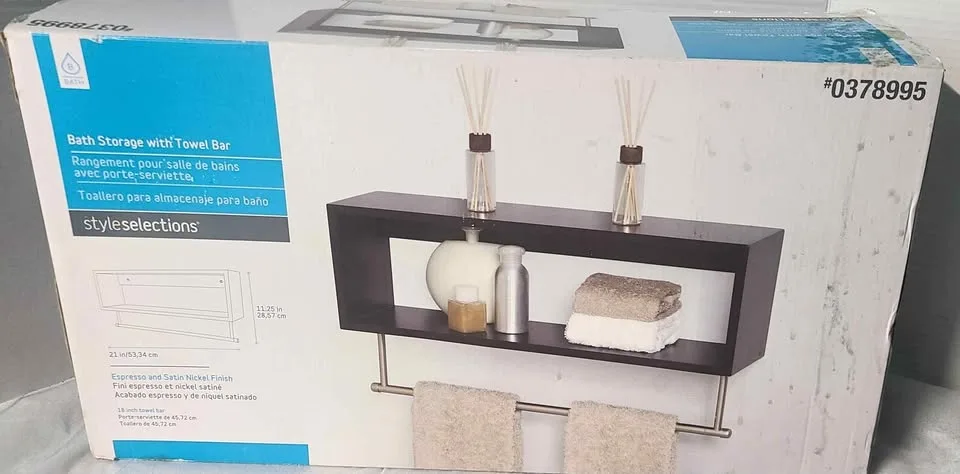 Style Selection towel bar with shelf