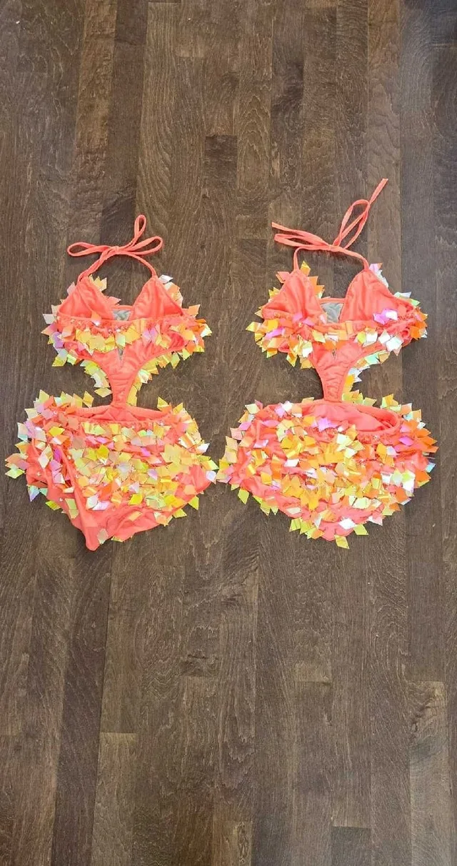 2 sizes duo Girls Glamour dance outfit costume for competitiv image indicator(2)