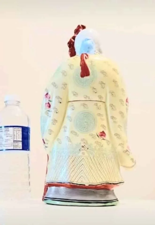 Vtg Fu Lu Shou Famillie Rose Porcelain Statue image indicator(4)