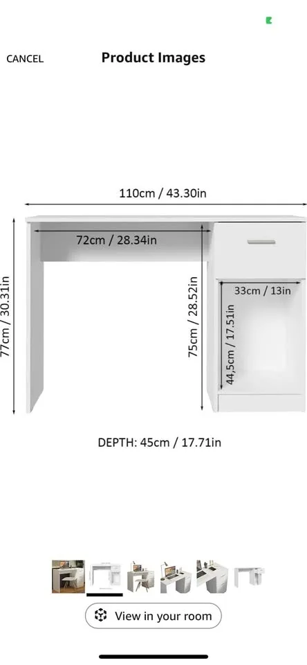 Madesa Compact Computer Desk Study Table image indicator(3)