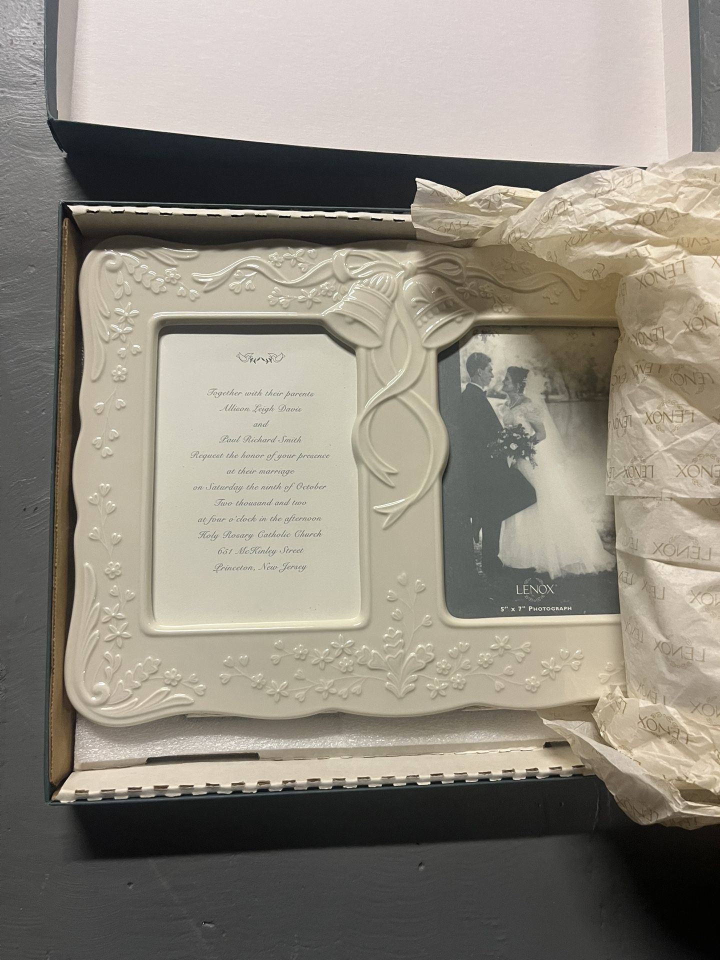 NEW Lenox Wedding Promises Double Picture Frame