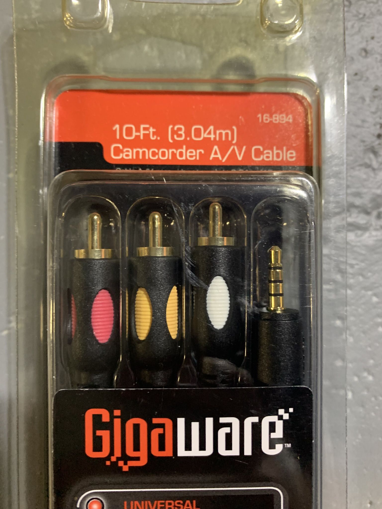 2x NEW Gigaware 10‑Foot Camcorder AV Cable 16-894 - photo 3