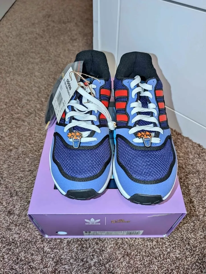 Simpsons x adidas ZX 1000 'Flaming Moe's' sneakers Size 8