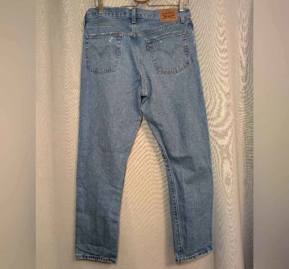 Levi's Blue Straight Leg Women's Distressed Jeans image indicator(2)