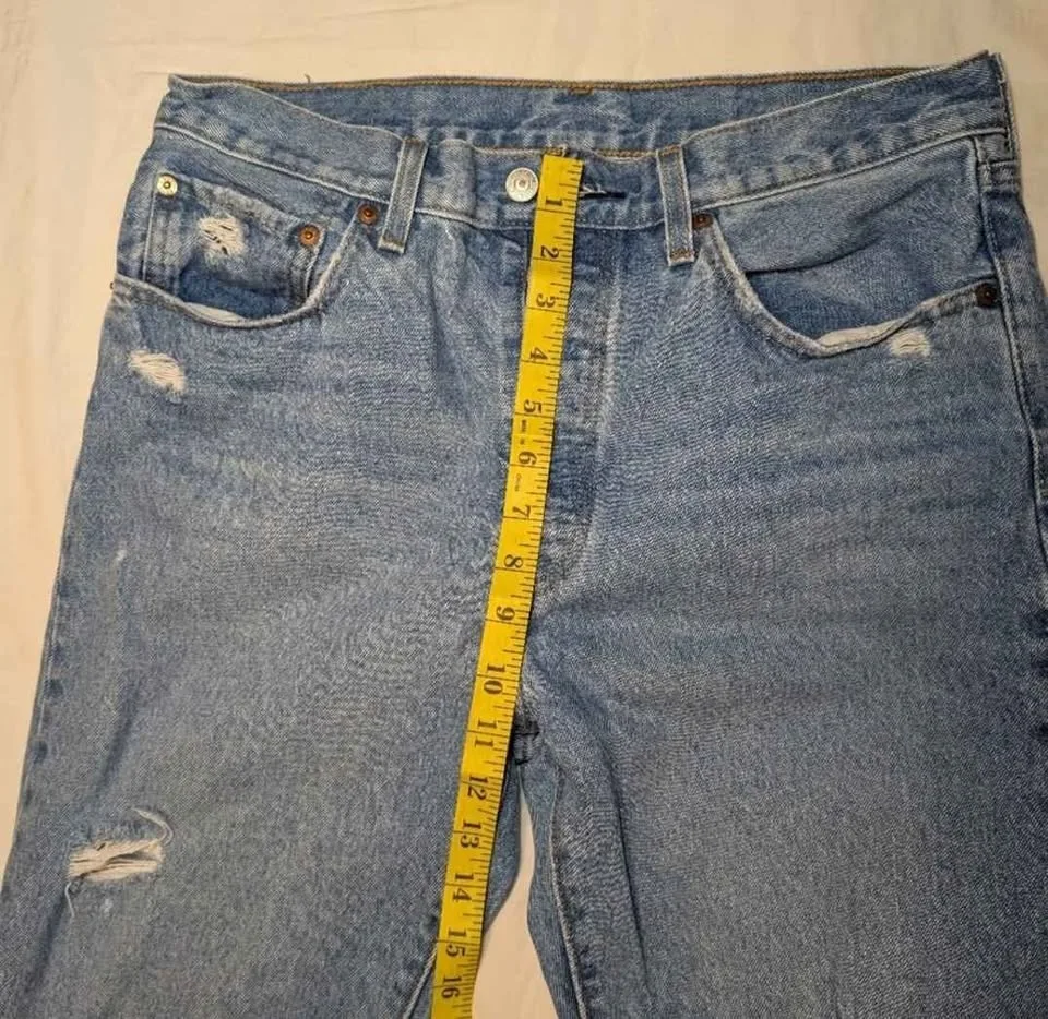 Levi's Blue Straight Leg Women's Distressed Jeans image indicator(5)