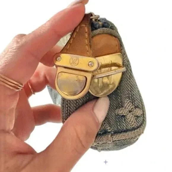 Louis Vuitton Denim Mini Speedy Keychain image indicator(5)