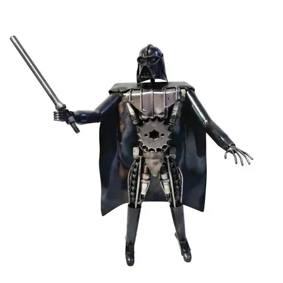 Handcrafted Darth Vader Metal Sculpture – 16" Tall – Star War