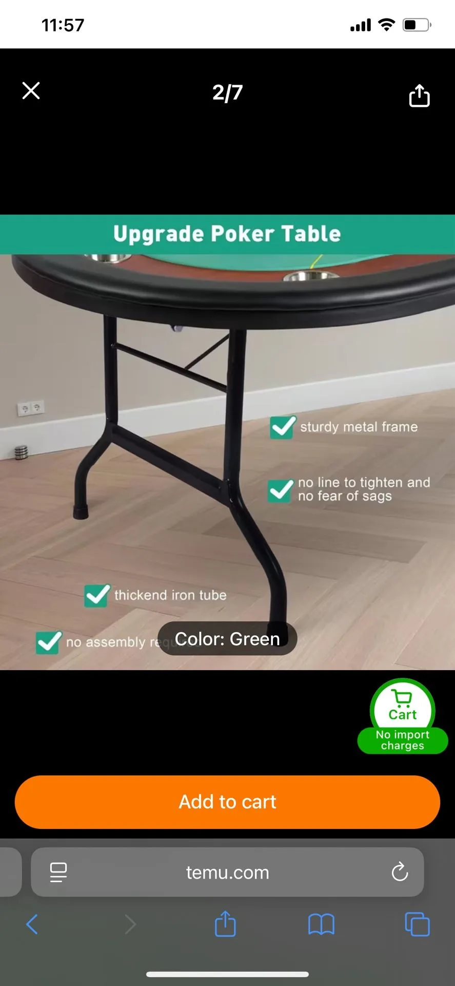 Poker Table + 10 Chairs – Ready for Home Games – Great Condition image indicator(5)