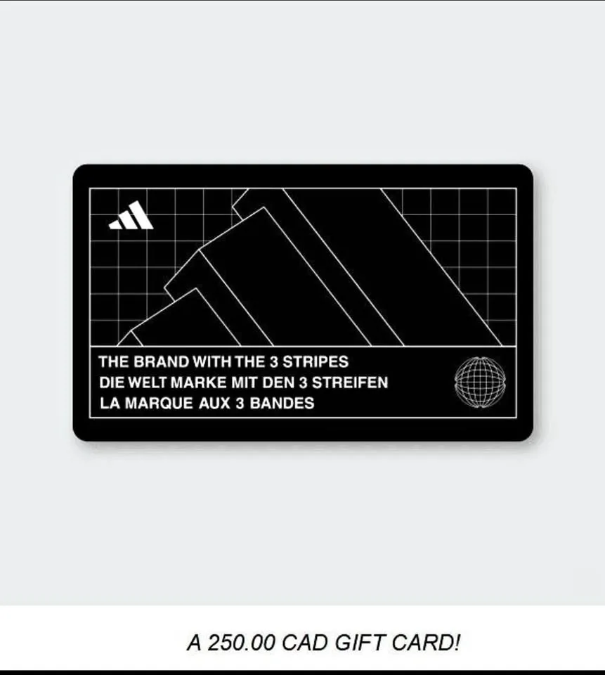 Adidas Gift Card ($250 or $200)