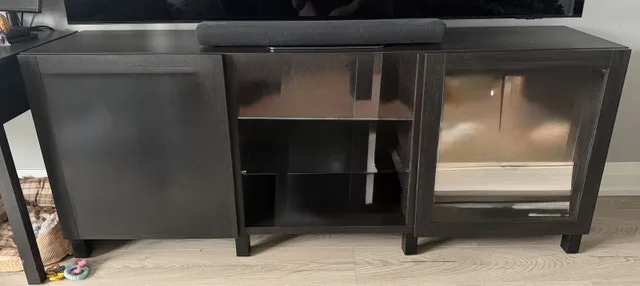 Like-new IKEA Entertainment Unit – 71” With Glass Door