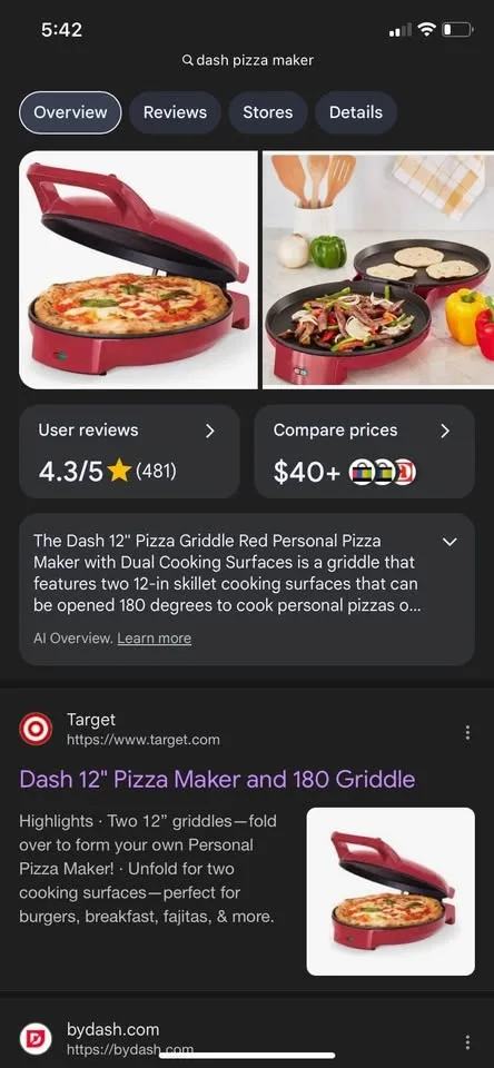 New Dash 12” pizza maker and griddle image indicator(2)