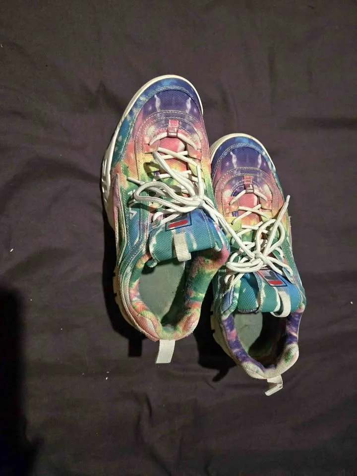 Rainbow running shoes