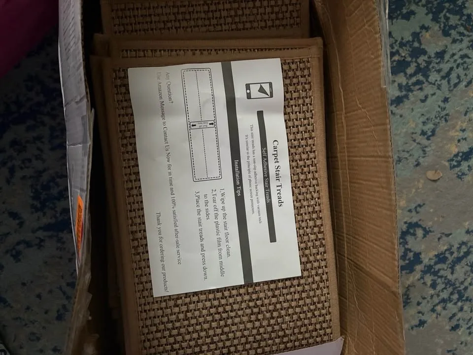 Brand new Beige Linen Stair Treads Non Slip 8"X30" 15pcs image indicator(3)