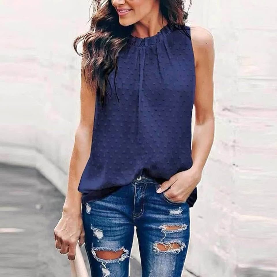 Women's Fashion T-shirt Casual Sleeveless -S