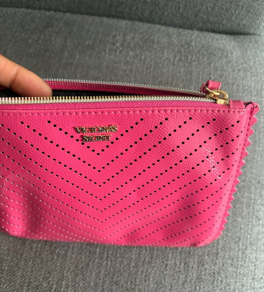Victoria Secret Laser Cut Zippered Wristlet, Pink - photo 3
