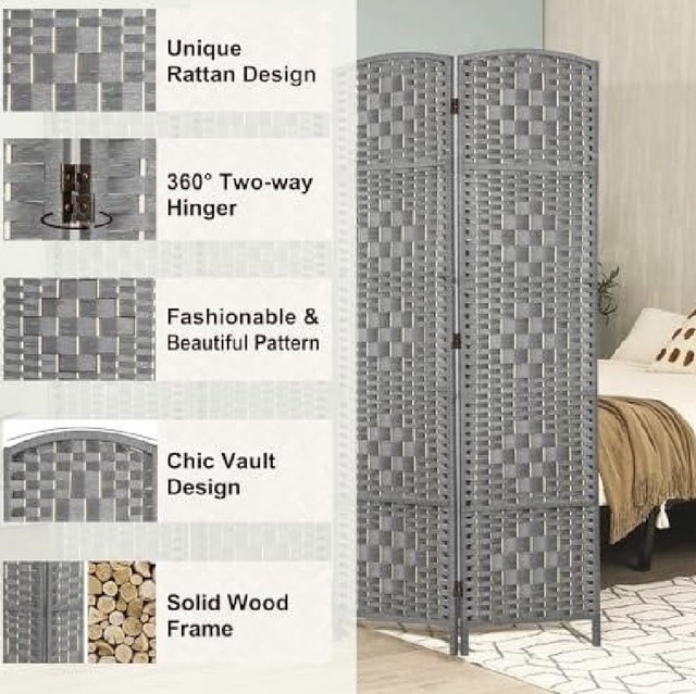 Brand New in Box 6Ft Room Divider w/ 3 Panels - photo 4