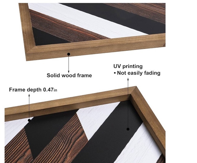 Brand New in Box Geometric Wood Art - 3 Piece Set - photo 5