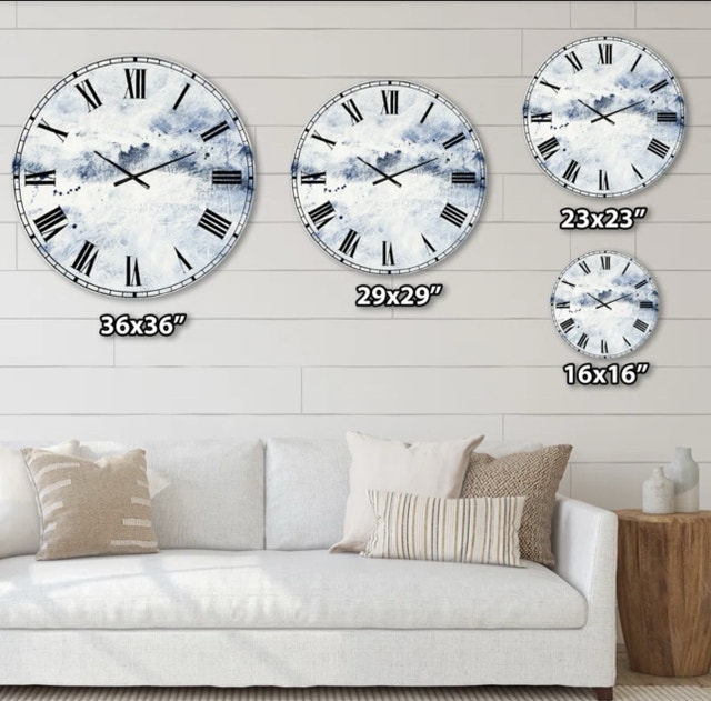 Brand New WAYFAIR Blue Farmhouse Wall Clock - photo 2