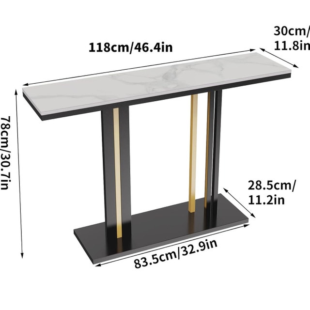 Brand New in Box Marble Console Table 46x12Inch White Sintered - photo 2