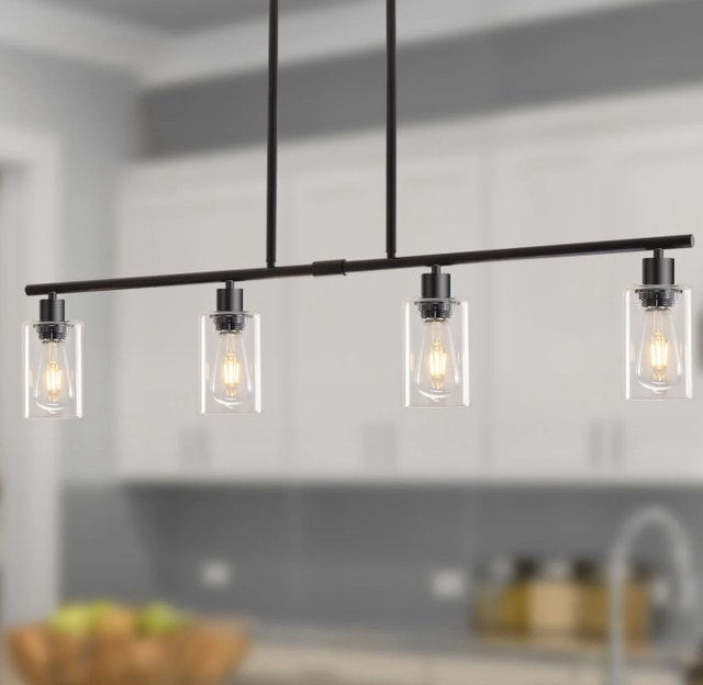 Brand New in Box 4 Lights Linear Chandeliers Pendant Fixture - photo 2