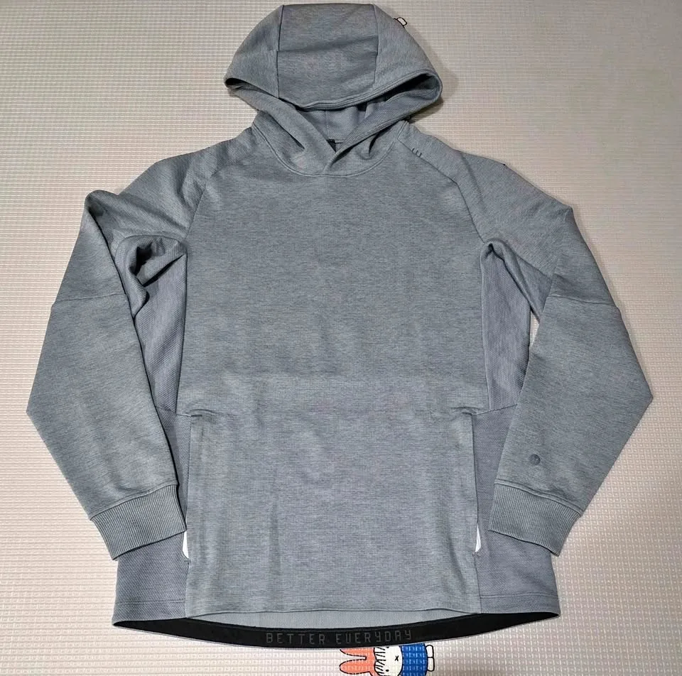 Lululemon Textured Tech Hoodie Men Small Grey Pullover