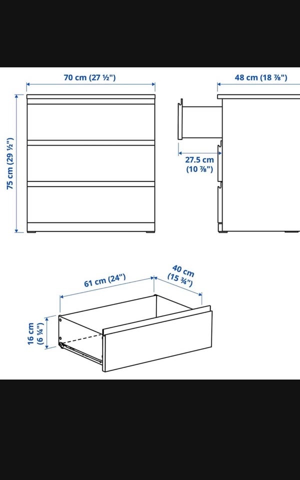 IKEA STORKLINTA 3 Drawer Dresser - photo 3