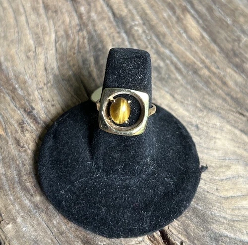 1970’s Uncas Tigers Eye Gold Plated Vintage Ring