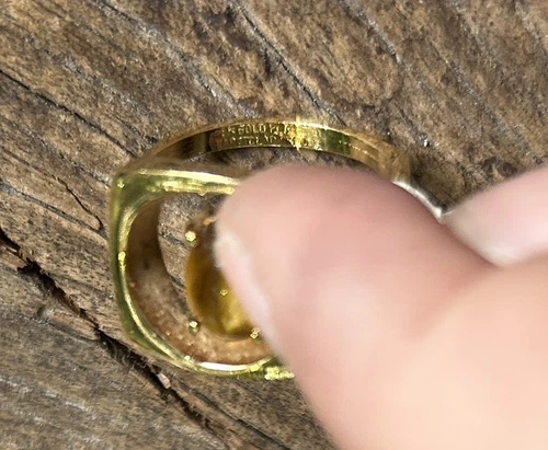 1970’s Uncas Tigers Eye Gold Plated Vintage Ring - photo 2