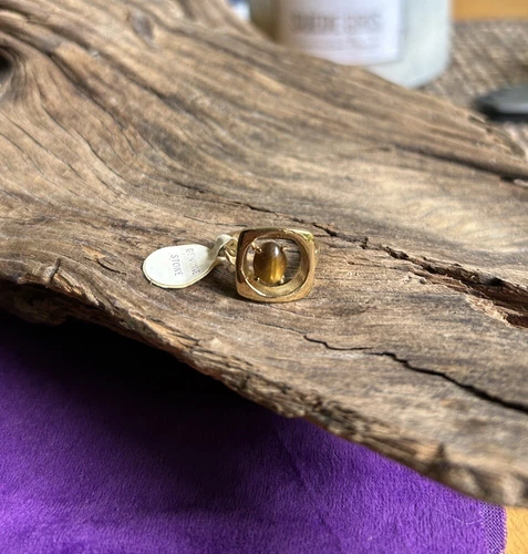 1970’s Uncas Tigers Eye Gold Plated Vintage Ring - photo 3
