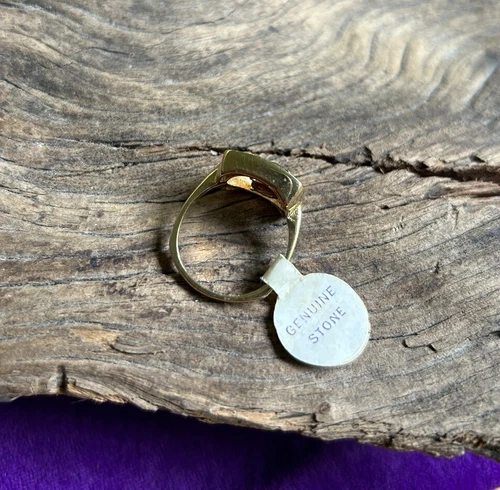1970’s Uncas Tigers Eye Gold Plated Vintage Ring - photo 4