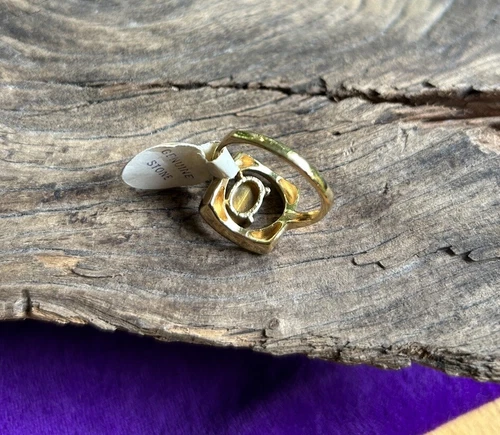 1970’s Uncas Tigers Eye Gold Plated Vintage Ring - photo 5