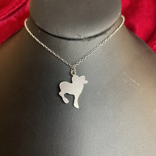 *RARE* Vintage Ram Necklace Silver w/ Crushed Turquoise Ram Neck - photo 2