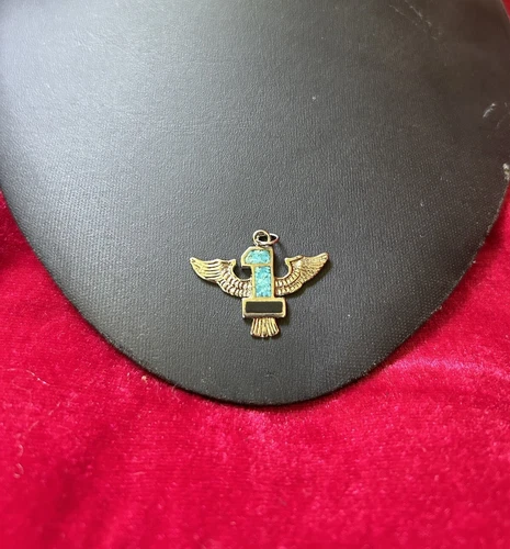 Vintage Southwestern Turquoise & Black Onyx Pendant