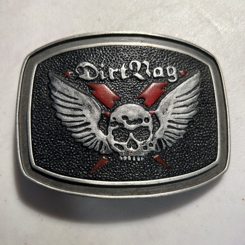 Vintage DIRTBAG Belt Buckle Skull Wings PUNK BELT BUCKLE RARE