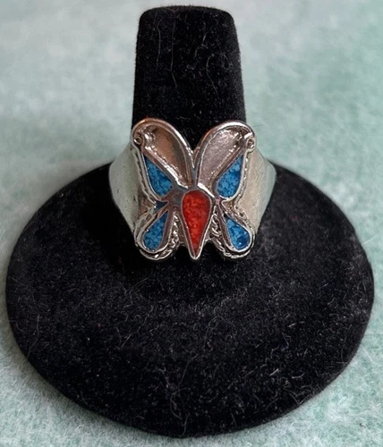 Vintage 1980’s Silver Navajo Butterfly Ring