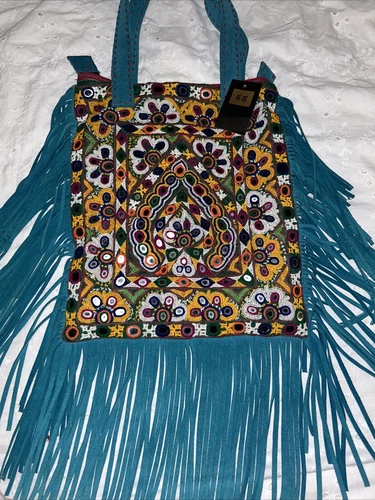 Banjara Bag Ethnic Boho Suede Mirrored Bag Handcrafted Leather - photo 4
