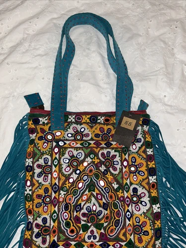 Banjara Bag Ethnic Boho Suede Mirrored Bag Handcrafted Leather - photo 5