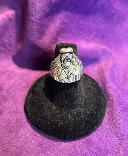 Vintage G&S Skull Biker Ring Gothic