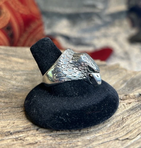 Authentic Vintage DEADSTOCK G&S 80s Silver Eagle Biker Ring - photo 2