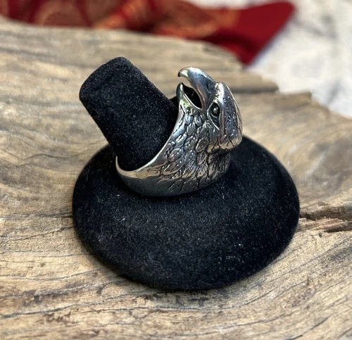 Authentic Vintage DEADSTOCK G&S 80s Silver Eagle Biker Ring - photo 3
