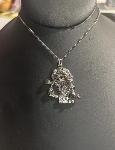 Deadstock 1980’s Iron Maiden Necklace Vintage UK Poker Eddie - photo 3