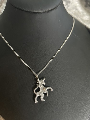 *RARE* Vintage Unicorn Necklace Pewter Unicorn Necklace - photo 2