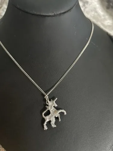 *RARE* Vintage Unicorn Necklace Pewter Unicorn Necklace image indicator(2)