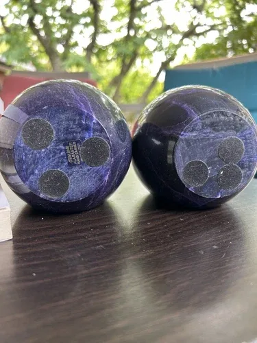 Original Hand Carved Vintage Purple Genuine Alabaster Egg Booken image indicator(6)