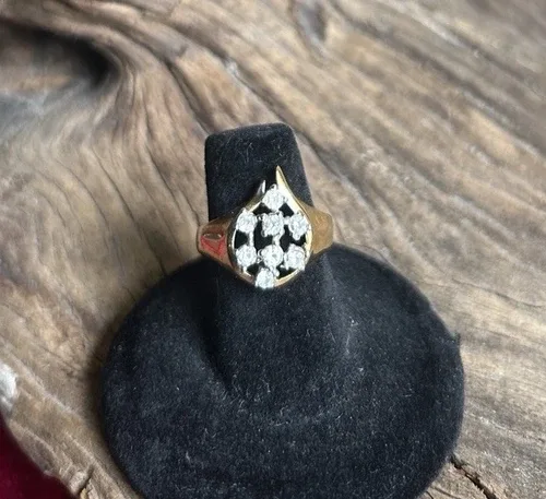 UNCAS Vintage Teardrop Ring Gold HGE CZ KARATCLAD