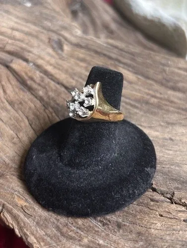 UNCAS Vintage Teardrop Ring Gold HGE CZ KARATCLAD image indicator(3)