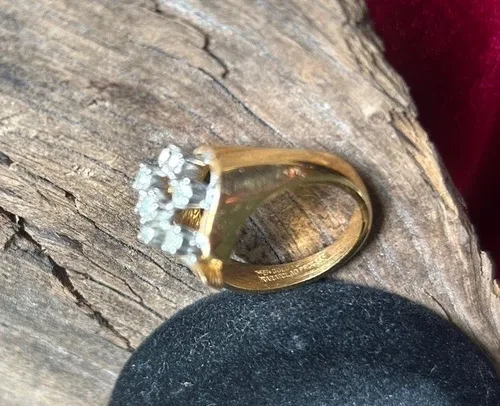 UNCAS Vintage Teardrop Ring Gold HGE CZ KARATCLAD image indicator(4)