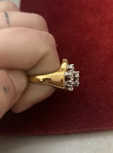 UNCAS Vintage Teardrop Ring Gold HGE CZ KARATCLAD image indicator(5)